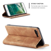 CaseMe-013 Multifunctional Retro Frosted Horizontal Flip Leather Case for iPhone 7 Plus / 8 Plus, with Card Slot & Holder & Wallet(Brown)