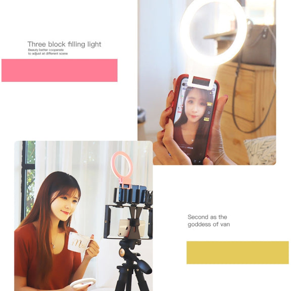 XJ18 LED Light Live Self-timer Flash Fill Light(Pink)