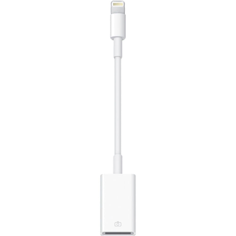 8 Pin to Single USB Port Camera Adapter, Support iOS 9.2 or Above (White)
