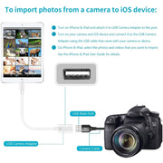8 Pin to Single USB Port Camera Adapter, Support iOS 9.2 or Above (White)