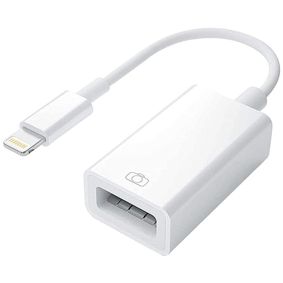 8 Pin to Single USB Port Camera Adapter, Support iOS 9.2 or Above (White)