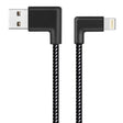 1m 2A USB to 8 Pin Nylon Weave Style Double Elbow Data Sync Charging Cable - Normal Style Cable by PMC TechLife | Online Shopping South Africa | PMC TechLife | Buy Now Pay Later Mobicred