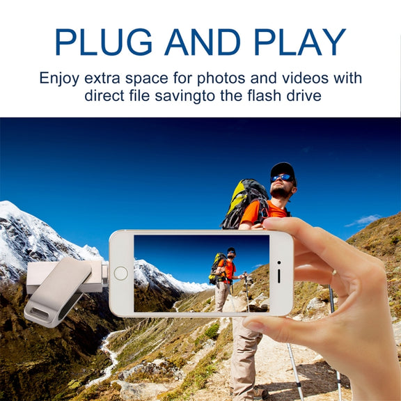 RQW-10G 2 in 1 USB 2.0 & 8 Pin 32GB Flash Drive, for iPhone & iPad & iPod & Most Android Smartphones & PC Computer