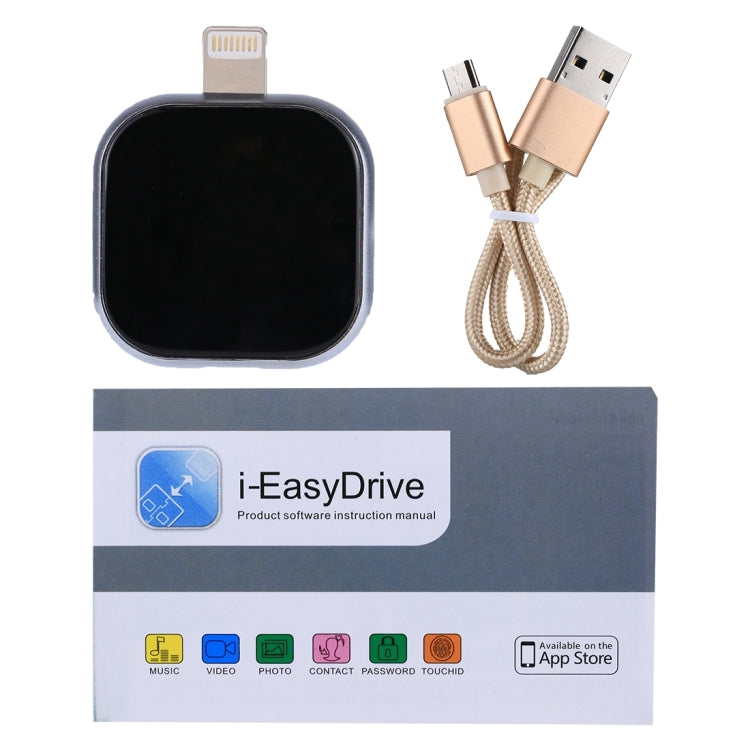 RQW-18S 8 Pin 128GB Multi-functional Flash Disk Drive with USB / Micro USB to Micro USB Cable(Black)