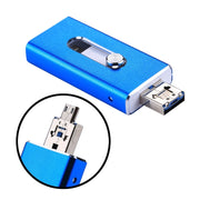RQW-02 3 in 1 USB 2.0 & 8 Pin & Micro USB 32GB Flash Drive(Blue)