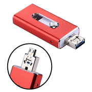 RQW-02 3 in 1 USB 2.0 & 8 Pin & Micro USB 32GB Flash Drive(Red)