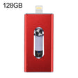 RQW-02 3 in 1 USB 2.0 & 8 Pin & Micro USB 128GB Flash Drive(Red) - U Disk & Card Reader by PMC TechLife | Online Shopping South Africa | PMC TechLife | Buy Now Pay Later Mobicred