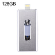 RQW-02 3 in 1 USB 2.0 & 8 Pin & Micro USB 128GB Flash Drive(Silver) - U Disk & Card Reader by PMC TechLife | Online Shopping South Africa | PMC TechLife | Buy Now Pay Later Mobicred