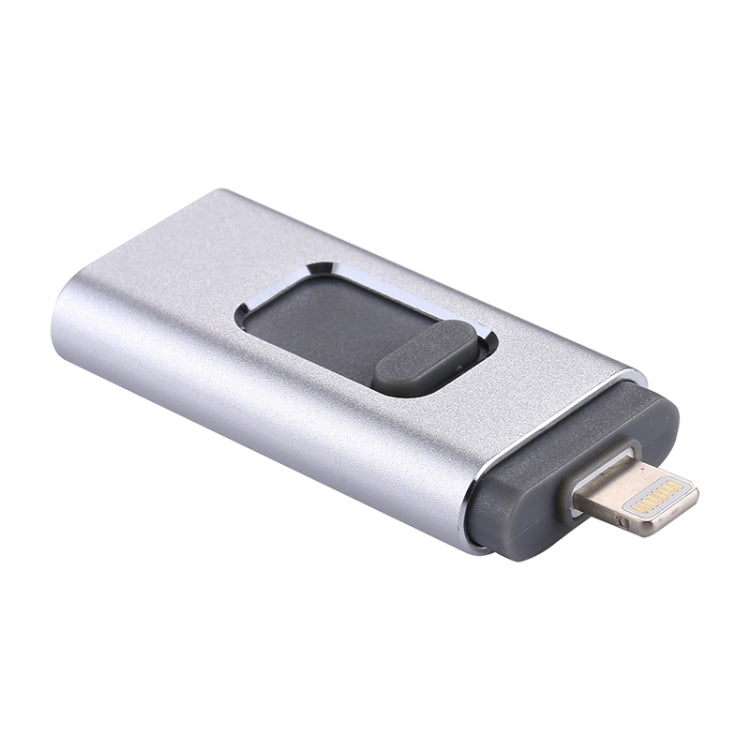 easyflash RQW-01B 3 in 1 USB 2.0 & 8 Pin & Micro USB 32GB Flash Drive(Silver)