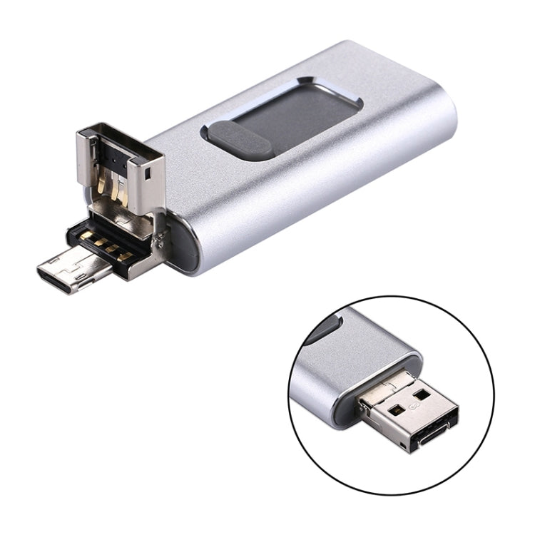 easyflash RQW-01B 3 in 1 USB 2.0 & 8 Pin & Micro USB 32GB Flash Drive(Silver)