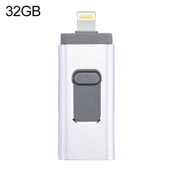 easyflash RQW-01B 3 in 1 USB 2.0 & 8 Pin & Micro USB 32GB Flash Drive(Silver)