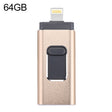 easyflash RQW-01B 3 in 1 USB 2.0 & 8 Pin & Micro USB 64GB Flash Drive(Gold) - free shipping - PMC TechLife - Order now!