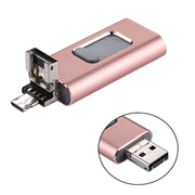easyflash RQW-01B 3 in 1 USB 2.0 & 8 Pin & Micro USB 64GB Flash Drive(Rose Gold)