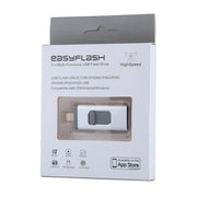 easyflash RQW-01B 3 in 1 USB 2.0 & 8 Pin & Micro USB 64GB Flash Drive(Silver)