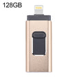 easyflash RQW-01B 3 in 1 USB 2.0 & 8 Pin & Micro USB 128GB Flash Drive(Gold) - U Disk & Card Reader by PMC TechLife | Online Shopping South Africa | PMC TechLife | Buy Now Pay Later Mobicred