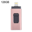 easyflash RQW-01B 3 in 1 USB 2.0 & 8 Pin & Micro USB 128GB Flash Drive(Rose Gold) - U Disk & Card Reader by PMC TechLife | Online Shopping South Africa | PMC TechLife | Buy Now Pay Later Mobicred