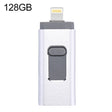 easyflash RQW-01B 3 in 1 USB 2.0 & 8 Pin & Micro USB 128GB Flash Drive(Silver) - U Disk & Card Reader by PMC TechLife | Online Shopping South Africa | PMC TechLife | Buy Now Pay Later Mobicred