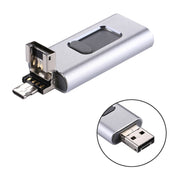 easyflash RQW-01B 3 in 1 USB 2.0 & 8 Pin & Micro USB 128GB Flash Drive(Silver)