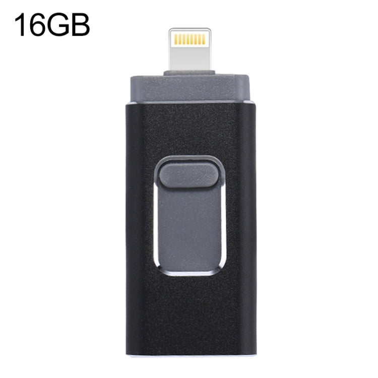 easyflash RQW-01B 3 in 1 USB 2.0 & 8 Pin & Micro USB 16GB Flash Drive(Black)