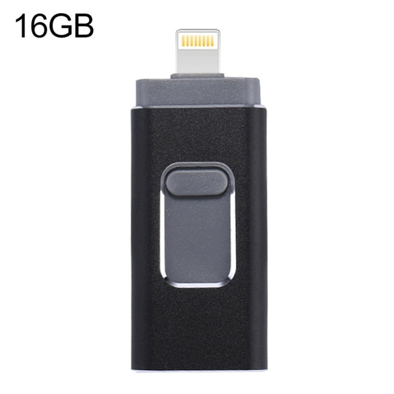 easyflash RQW-01B 3 in 1 USB 2.0 & 8 Pin & Micro USB 16GB Flash Drive(Black)