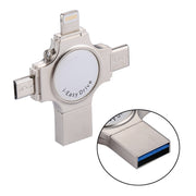 RQW-11S 4 in 1 USB 2.0 & 8 Pin & Micro USB & USB-C / Type-C 64GB Flash Drive