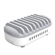 ORICO DUK-10P 120W 10 USB Ports Smart Charging Station with Phone & Tablet Stand, UK Plug(White)