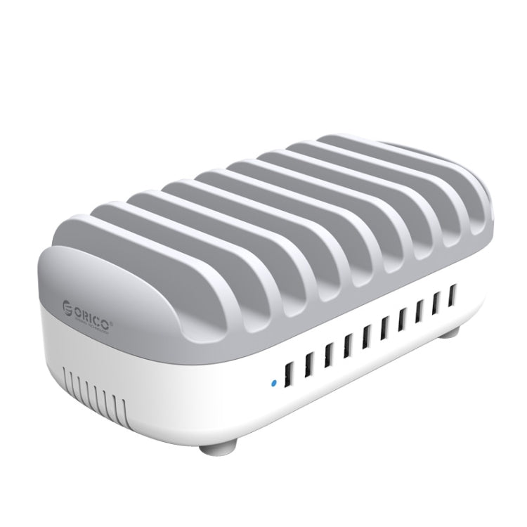 ORICO DUK-10P 120W 10 USB Ports Smart Charging Station with Phone & Tablet Stand, UK Plug(White)