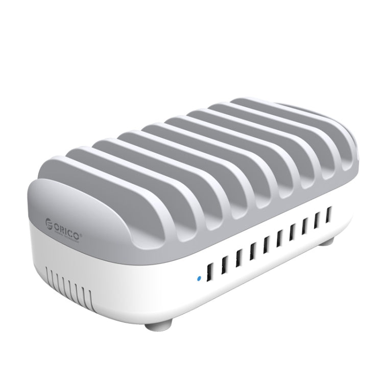 ORICO DUK-10P 120W 10 USB Ports Smart Charging Station with Phone & Tablet Stand, EU Plug(White)