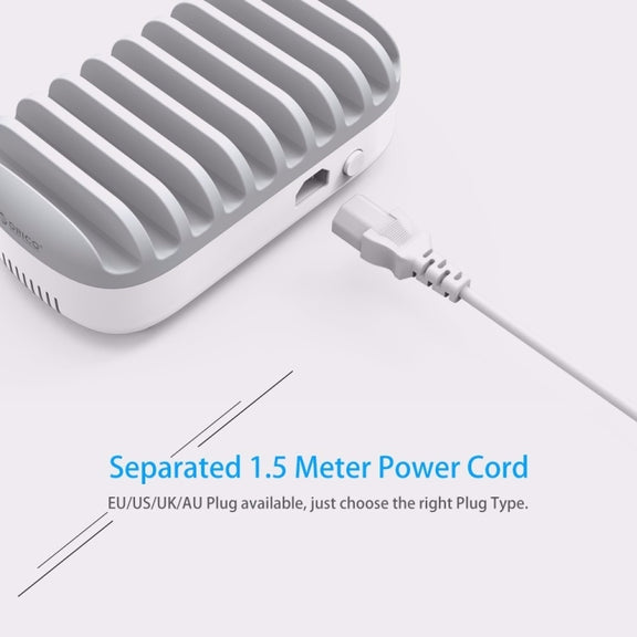 ORICO DUK-10P 120W 10 USB Ports Smart Charging Station with Phone & Tablet Stand, UK Plug(Black)