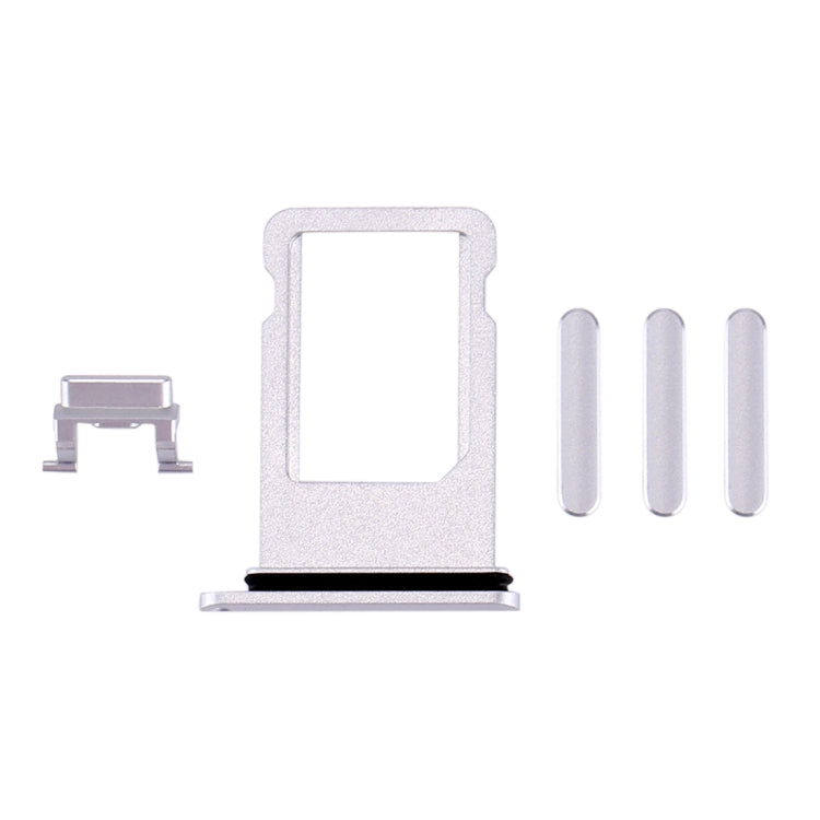 Card Tray + Volume Control Key + Power Button + Mute Switch Vibrator Key for iPhone 8 Plus (Silver)