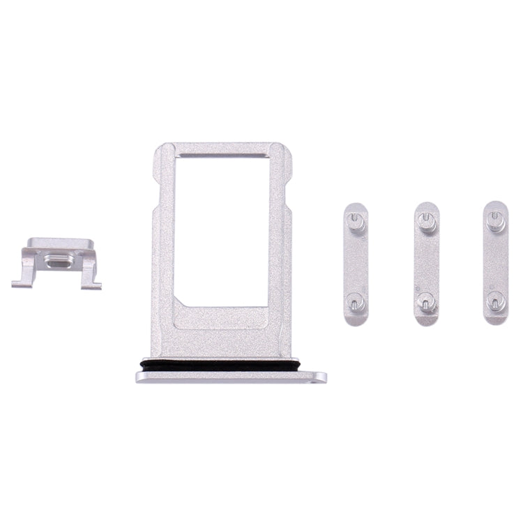 Card Tray + Volume Control Key + Power Button + Mute Switch Vibrator Key for iPhone 8 Plus (Silver)