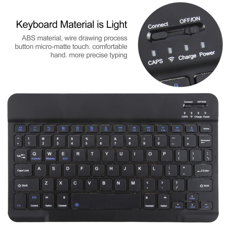 For iPad Pro 9.7 / 9.7 inch 2017 / 9.7 2018 / Air / Air 2 IP071 Separable ABS Smart Bluetooth Keyboard + Litchi Texture Horizontal Flip Leather Tablet Case (Black)