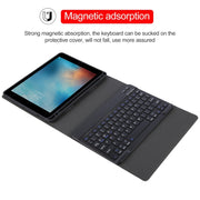 For iPad Pro 9.7 / 9.7 inch 2017 / 9.7 2018 / Air / Air 2 IP071 Separable ABS Smart Bluetooth Keyboard + Litchi Texture Horizontal Flip Leather Tablet Case (Black)