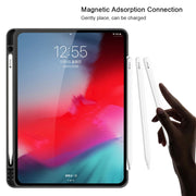 Horizontal Flip Leather Case with Pen Slot Three-folding Holder & Wake-up / Sleep Function for iPad Air 13 2024 / Pro 12.9 (2018)(Black)