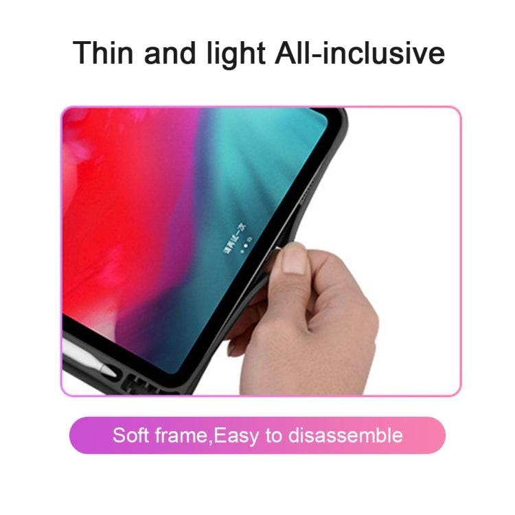 Horizontal Flip Leather Case with Pen Slot  Three-folding Holder & Wake-up / Sleep Function for iPad Air 13 2024 / Pro 12.9 (2018)(Blue)
