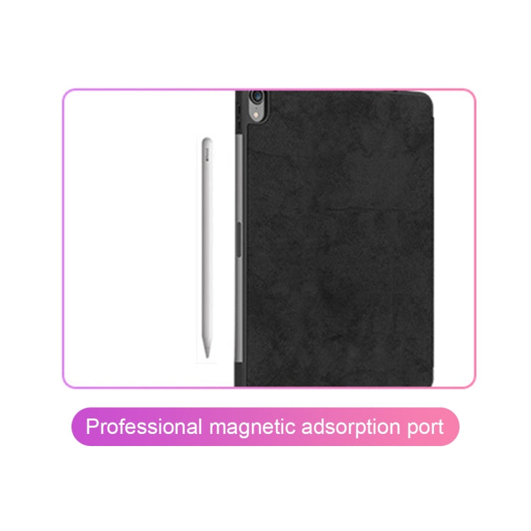 Horizontal Flip Leather Case with Pen Slot  Three-folding Holder & Wake-up / Sleep Function for iPad Air 13 2024 / Pro 12.9 (2018)(Blue)