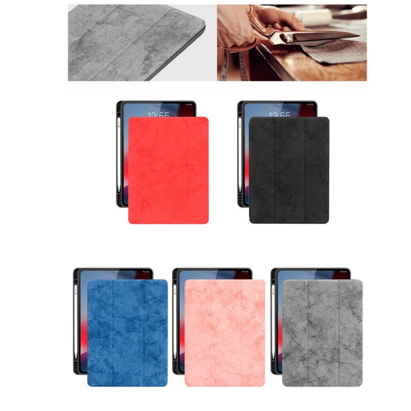 Horizontal Flip Leather Case with Pen Slot  Three-folding Holder & Wake-up / Sleep Function for iPad Air 13 2024 / Pro 12.9 (2018)(Blue)