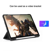 Horizontal Flip Leather Case with Pen Slot  Three-folding Holder & Wake-up / Sleep Function for iPad Air 13 2024 / Pro 12.9 (2018)(Blue)
