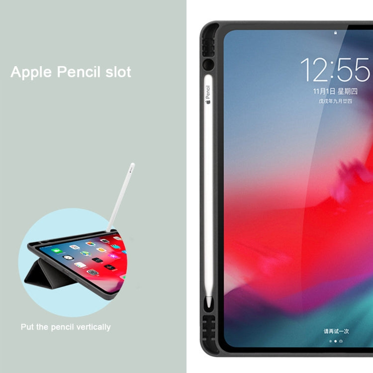 Horizontal Flip Leather Case with Pen Slot  Three-folding Holder & Wake-up / Sleep Function for iPad Air 13 2024 / Pro 12.9 (2018)(Blue)