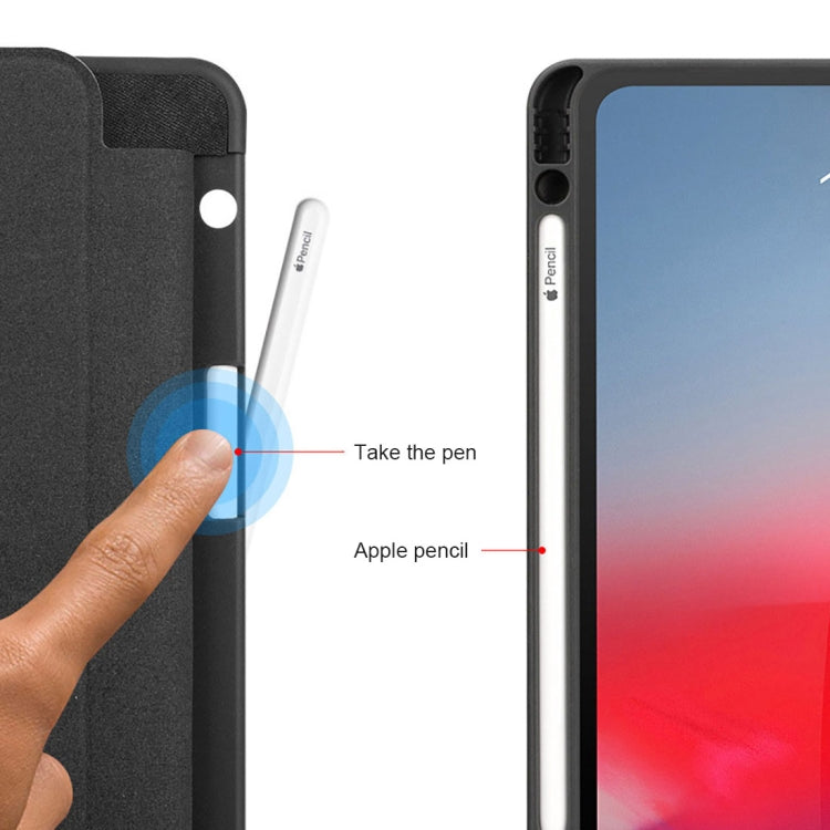 Horizontal Flip Leather Case with Pen Slot  Three-folding Holder & Wake-up / Sleep Function for iPad Air 13 2024 / Pro 12.9 (2018)(Blue)