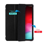 Three-folding Shockproof TPU Protective Case for iPad Pro 11 inch (2018) / (2020), with Holder & Pen Slot(Black)