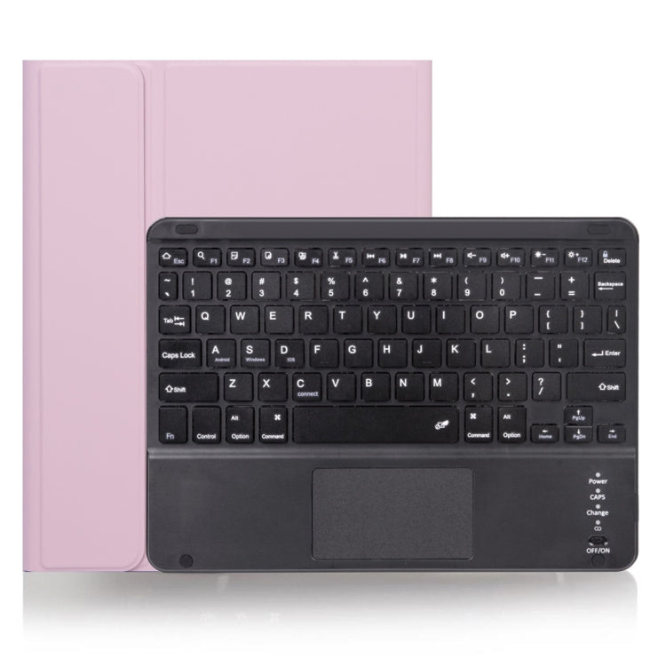 X-11BC Skin Plain Texture Detachable Bluetooth Keyboard Tablet Case for iPad Pro 11 inch 2020 / 2018, with Touchpad & Pen Slot(Pink)