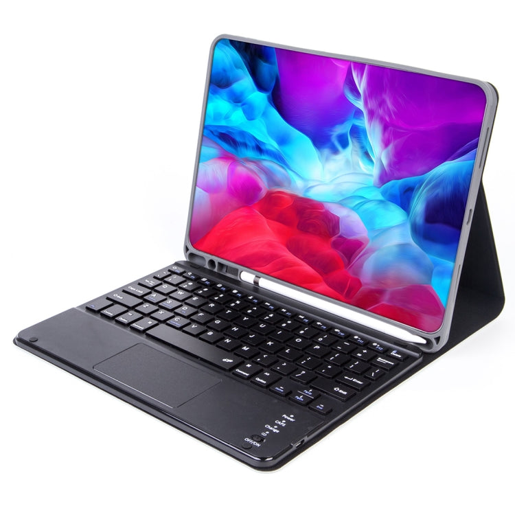 X-11BC Skin Plain Texture Detachable Bluetooth Keyboard Tablet Case for iPad Pro 11 inch 2020 / 2018, with Touchpad & Pen Slot(Blue)