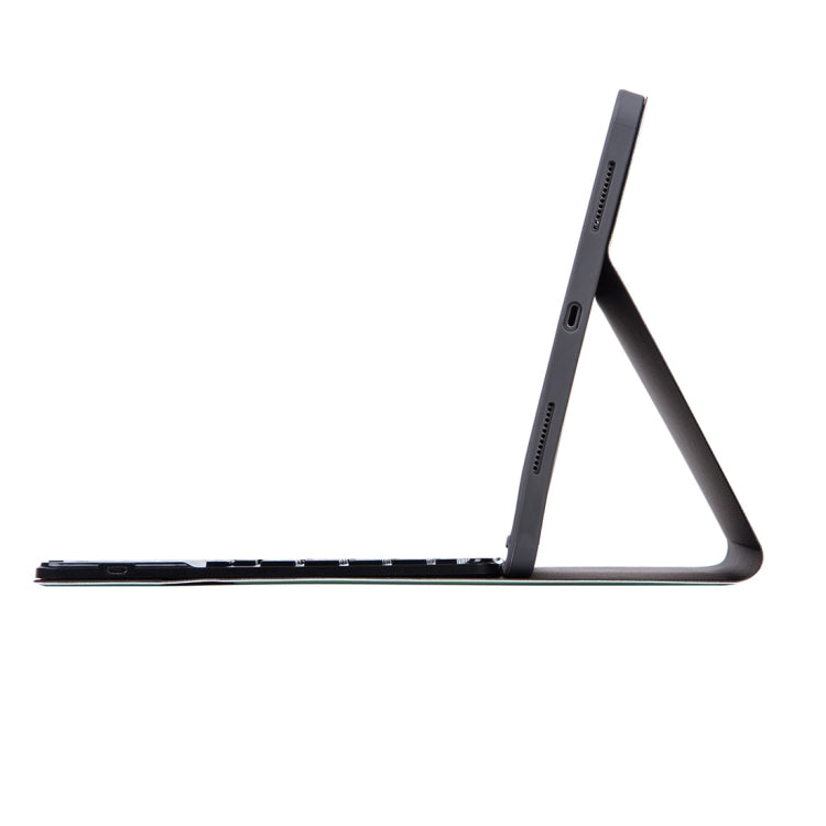 X-11BC Skin Plain Texture Detachable Bluetooth Keyboard Tablet Case for iPad Pro 11 inch 2020 / 2018, with Touchpad & Pen Slot(Blue)