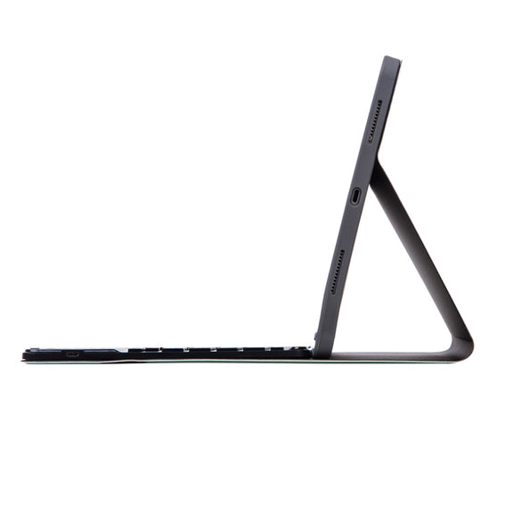 X-11BC Skin Plain Texture Detachable Bluetooth Keyboard Tablet Case for iPad Pro 11 inch 2020 / 2018, with Touchpad & Pen Slot(Blue)