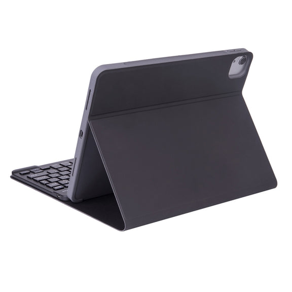 X-11B Skin Plain Texture Detachable Bluetooth Keyboard Tablet Case for iPad Pro 11 inch 2020 / 2018, with Pen Slot (Black)