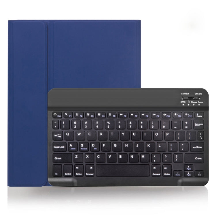 X-11B Skin Plain Texture Detachable Bluetooth Keyboard Tablet Case for iPad Pro 11 inch 2020 / 2018, with Pen Slot (Blue)
