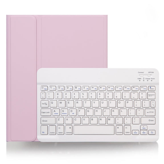 X-11B Skin Plain Texture Detachable Bluetooth Keyboard Tablet Case for iPad Pro 11 inch 2020 / 2018, with Pen Slot (Pink)