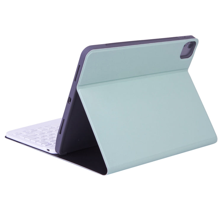 X-11B Skin Plain Texture Detachable Bluetooth Keyboard Tablet Case for iPad Pro 11 inch 2020 / 2018, with Pen Slot (Green)