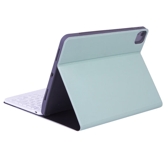 X-11B Skin Plain Texture Detachable Bluetooth Keyboard Tablet Case for iPad Pro 11 inch 2020 / 2018, with Pen Slot (Green)